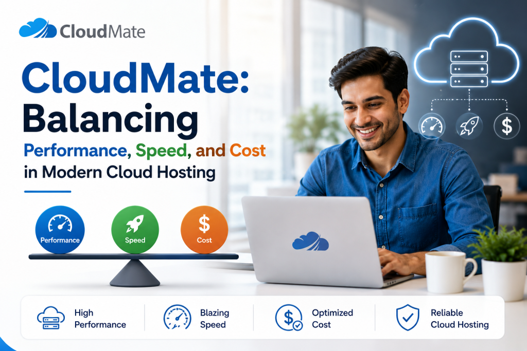 CloudMate managed cloud hosting solution balancing performance, speed, scalability, and cost efficiency for modern businesses.